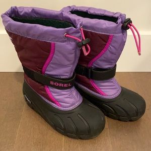 Girls Sorel Youth Flurry Winter Boots - Purple/Pink - Size 2